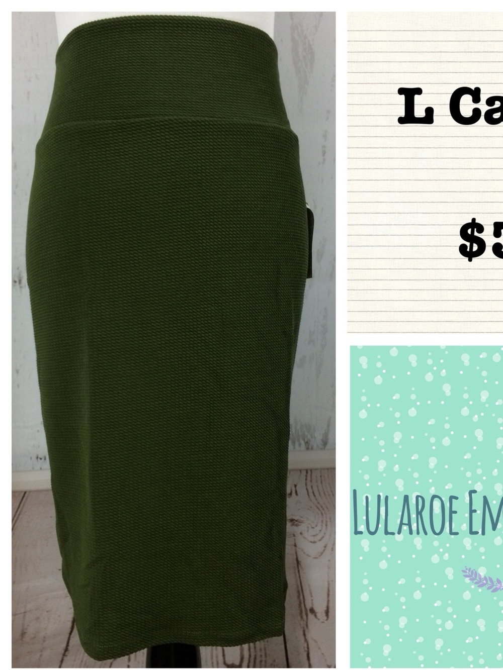 LuLaRoe Olive Green Pencil Skirt